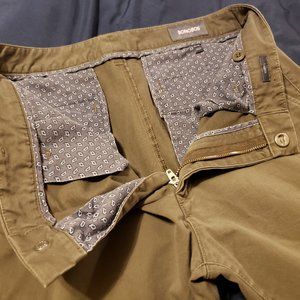 Bonobos - khaki green 33 x 30 tailored fit chino pants